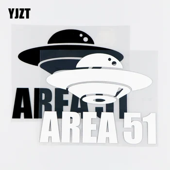 

YJZT 14.8X11.7CM Area 51 Car Sticker Vinyl Decal Alien Space Storm Funny Ufo Black / Silver 10A-0158