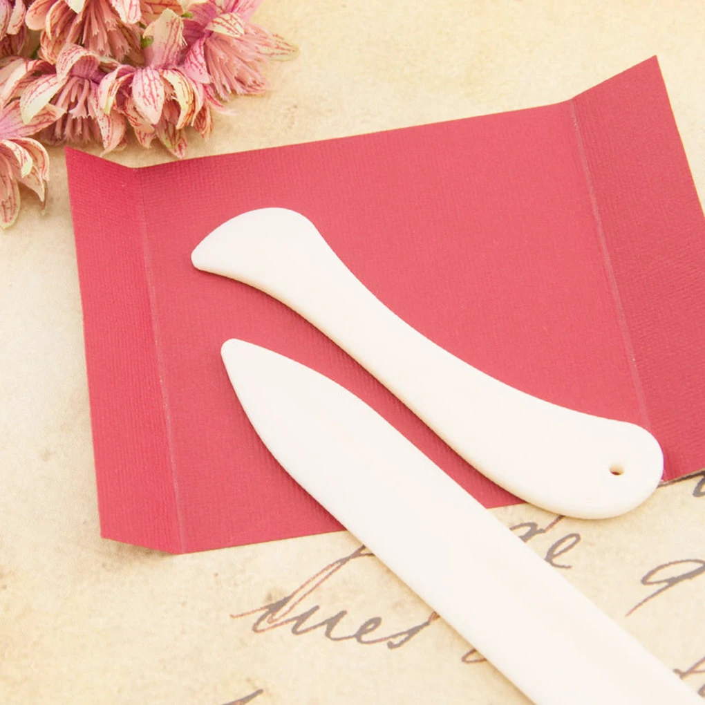 2PC Portable Natural Bone Folder Tool For Scoring Folding Creasing Paper Leather Crafts For Handmade Leathercraft Tool