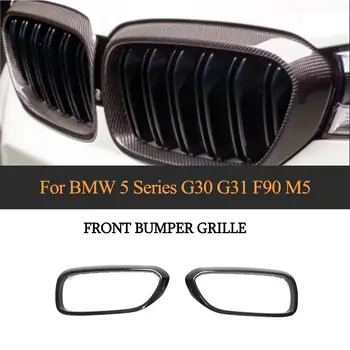 

Carbon Fiber Front Bumper Grill Trim For BMW 5 Series G30 F90 M5 2018 2019 Front Grille Mesh Frame Cover Trim