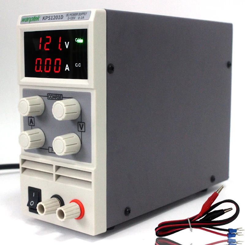 

DC Power Supply KPS1201D Variable 120V 1A Adjustable Switching Regulated Power Supply Digital with Alligator Leads lab Equipment