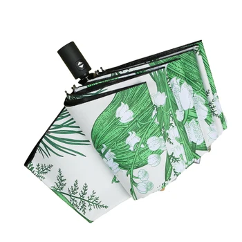 

Automatic Sun Umbrella Female 3 Folding Umbrella Rain Woman Original Black Coating Anti-UV Female Parasol Girls Gifts Paraguas