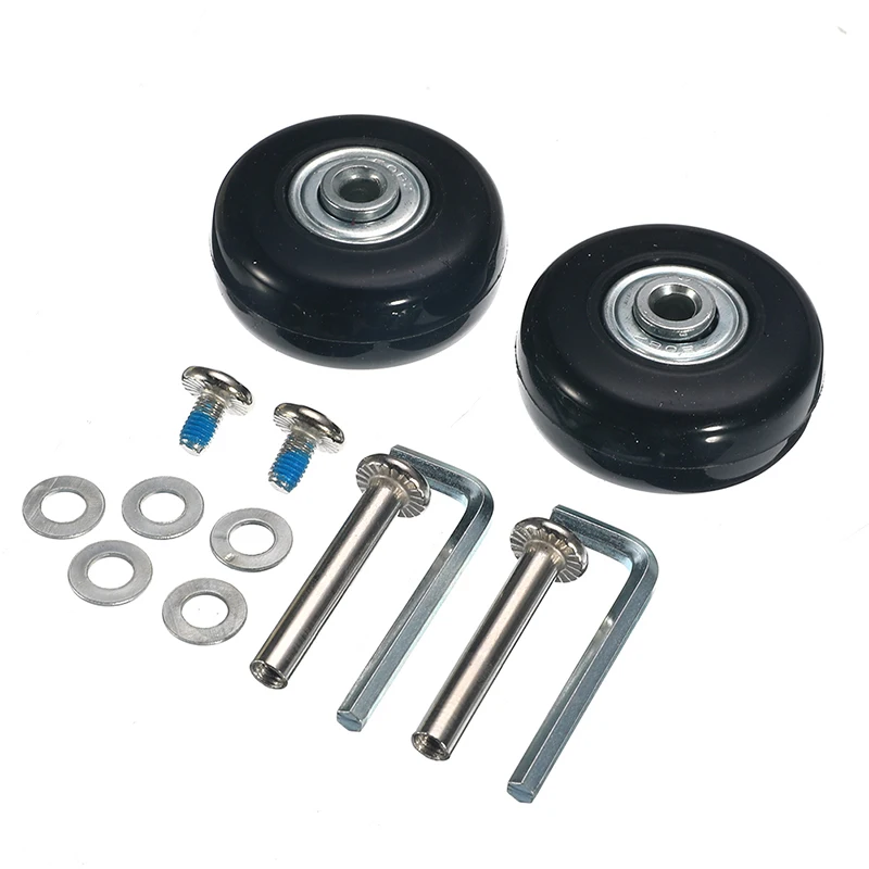 

2 Sets Flexible Luggage Wheel Practical Replacement Roller Screw Durable Silent with Screw 4.5cm Diameter