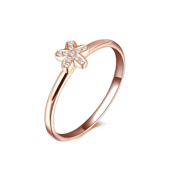 

18K Gold Color Gold Rose Gold Diamond Ring Wedding Set Marriage Gold White Diamond Ring Female Models Diamond Ring Genuine