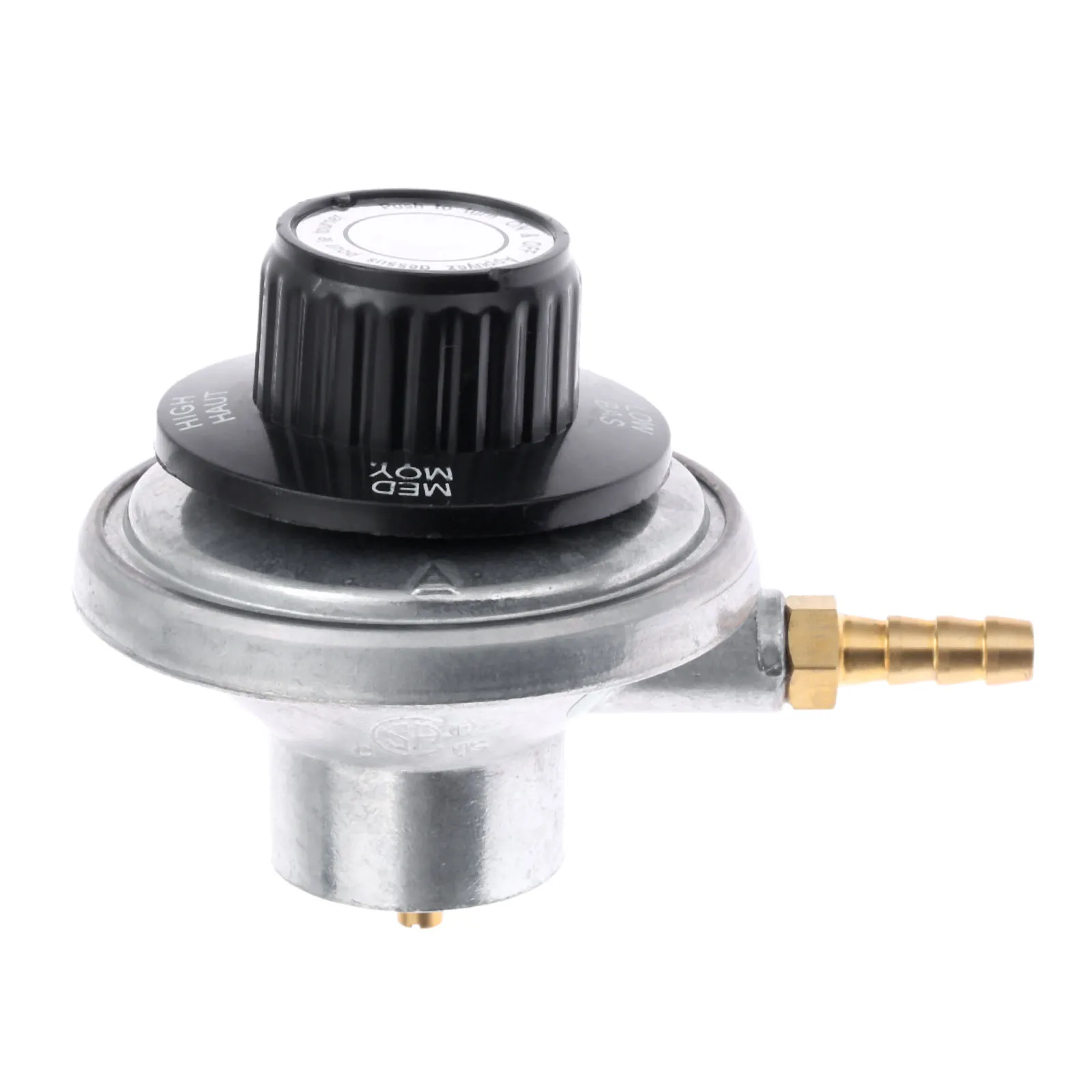 Propane Tank Gas Grill Control Valve 1 LB Table Top Regulator for Backyard Grill with 1/4&rdquo; Barb Connection and 1"-20 Female