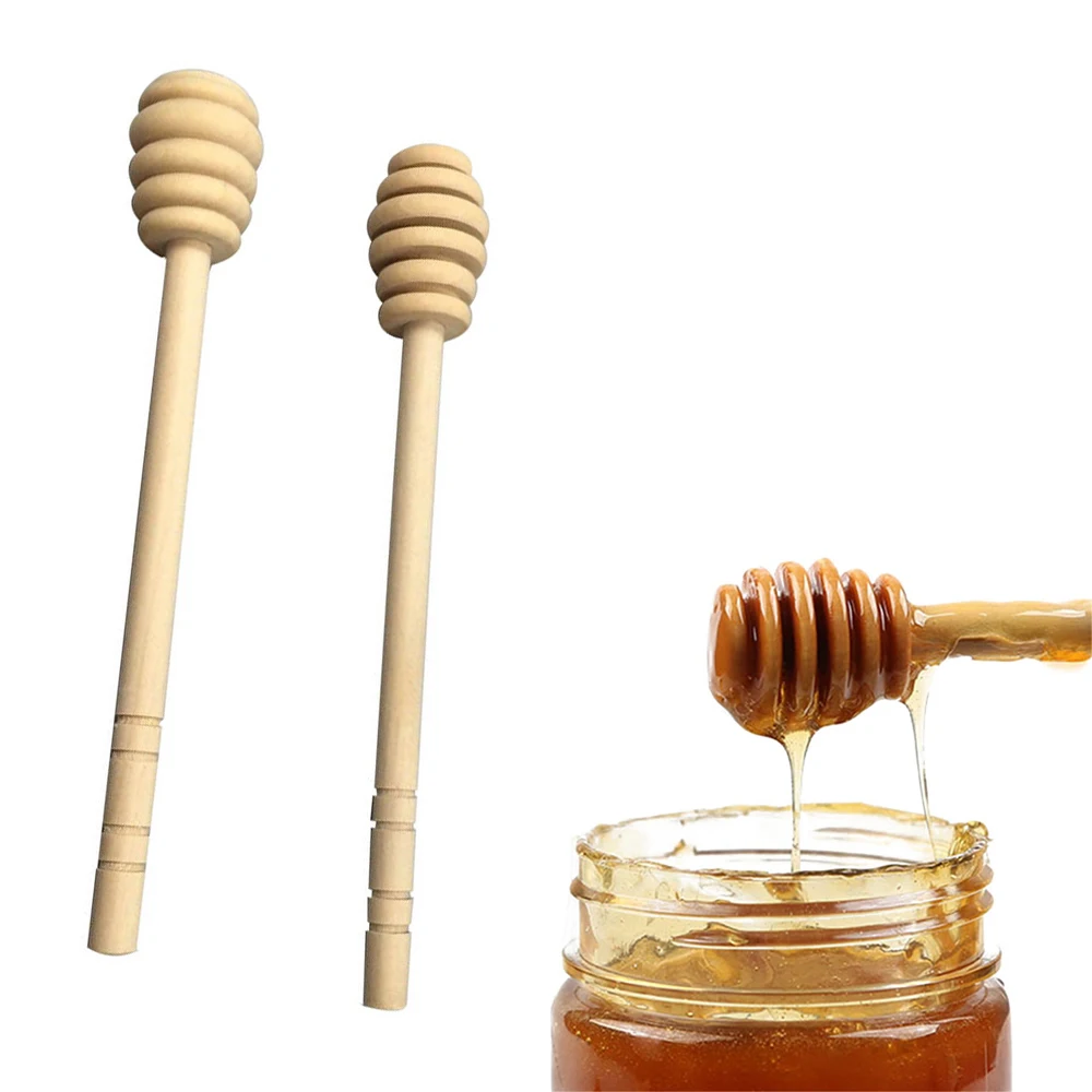 2PCS Wooden Stirrer Honey Stirring Separation Spoon Queta Honey Stir Bar Honey Stick 