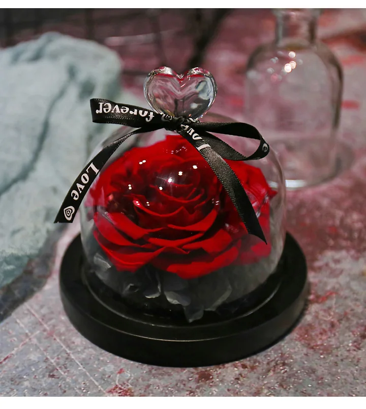 Love Everlasting flower vase Glass cover 04