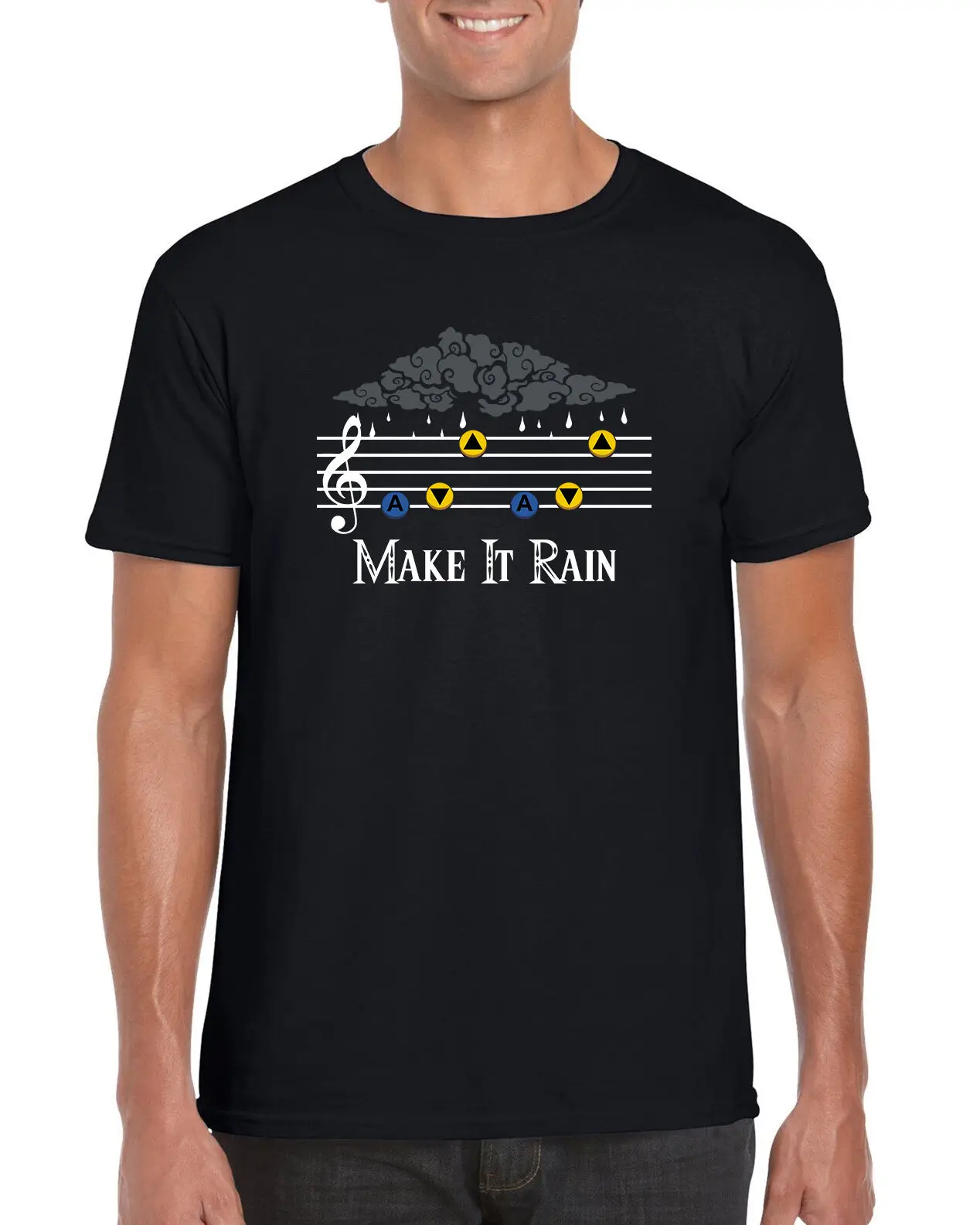&quotMake It Rain&quot Zelda Inspired видеоигра футболка S-2XL | Мужская одежда