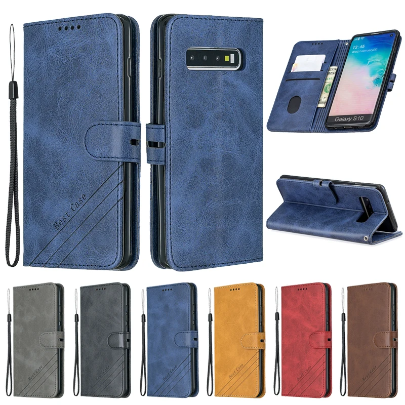 Кожаный чехол с магнитной застежкой для Samsung Galaxy S10 S9 S8 Plus Note10 J4 J6 A6 A7 2018 A50 A30 A20 A40 A70