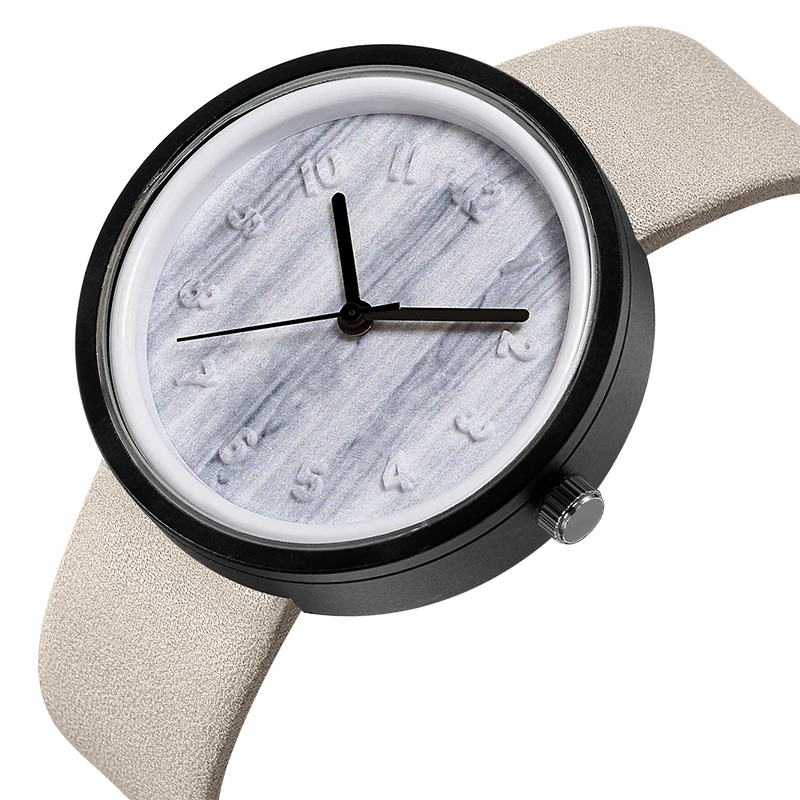 

Simple Deaign Marble Dial Leather Strap Nice Women Wirst Watch Business and Casual style Quartz Special Female Watches