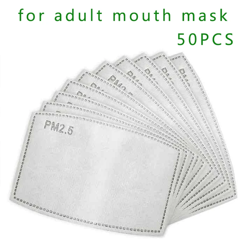 

Tcare 50pcs/Lot PM2.5 Filter Paper Anti Haze Mouth Mask Anti Dust Mask Activated Carbon Filter Paper Health Care