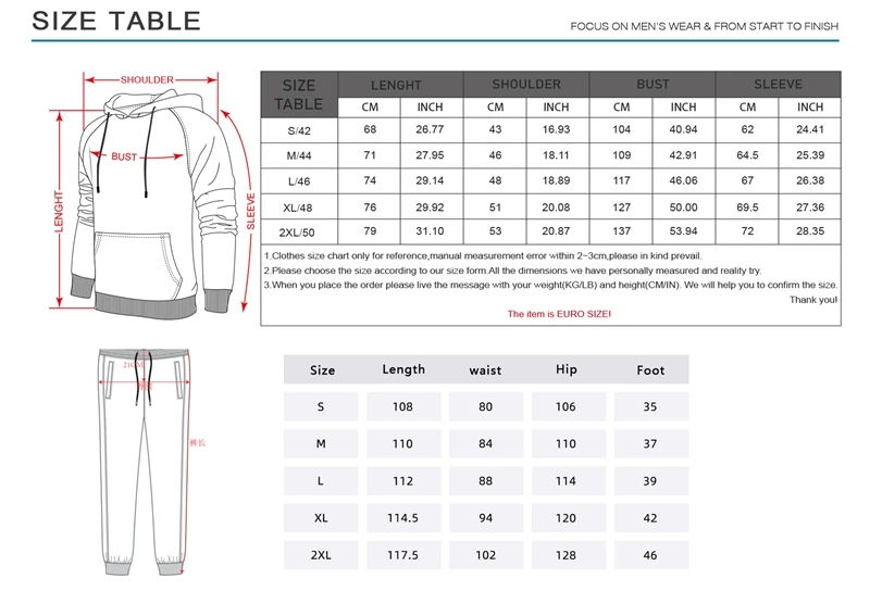 DIHOPE 2019 New Fashion Men Hoodies Suits Brand Tracksuit Men Sweatshirts pants Autumn Winter Fleece Hooded 2