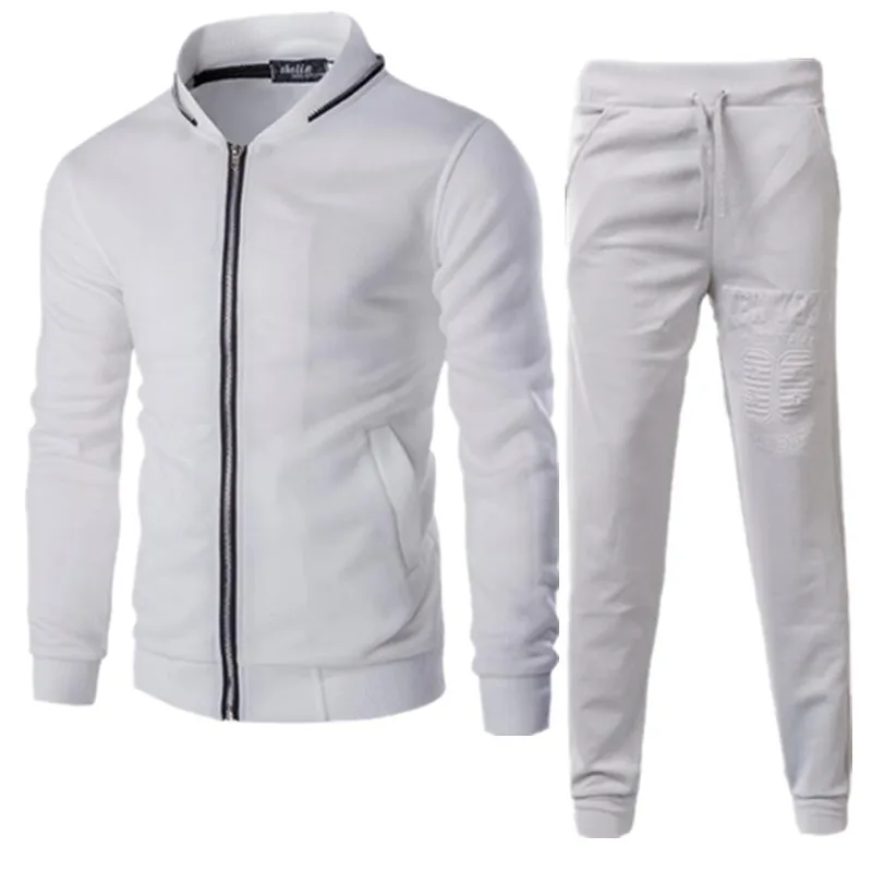 

Brand Men Set Fashion Zipper Jacket + Pants Two Piece Set Outfits for Man Sweat Suit Clothing Sportwear Casual Men Tracksuit