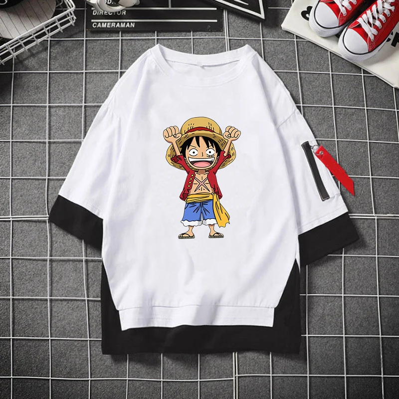 Модная мужская женская Повседневная футболка Аниме one piece Luffy футболка с коротким рукавом футболки уличная спортивная одежда для косплея