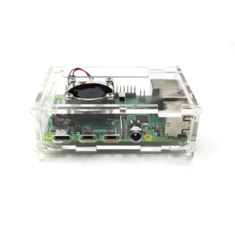 

Acrylic Housing Case Enclosure Box With Cooling Fan For Raspberry Pi 4 Model B The cooling fan is DC 5V 0.2A.