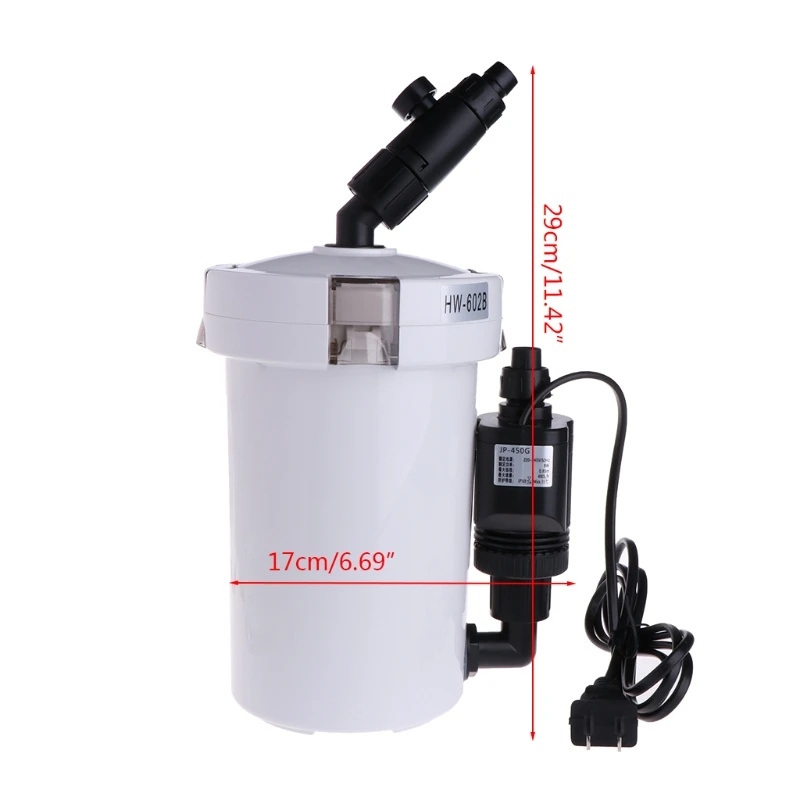 Ультра-тихий внешний фильтр ведро HW-602B для аквариума аквариум с насосом шланг