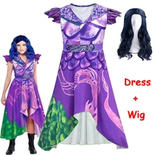 Детское платье для хеллоуина с изображением потомков из 3 предметов; Детский костюм; Эви платья с 3D принтом для девочек; карнавальные маскарадные вечерние платья; одежда для выступлений