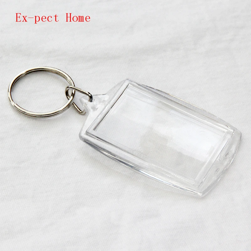 

FREE SHIPPING BY DHL 600pcs/lot Curved Rectangle Acrylic Keychains Plastic Blank Key Chains Insert Picture Keyrings