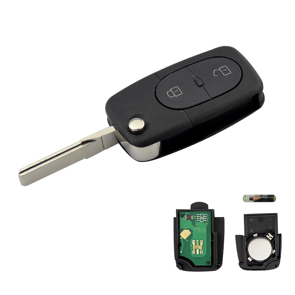 OKEYTECH REMOTE CONTROL FOR AUDI CAR KEY FOR AUDI TT A4 A6 A8 QUATTRO RS4 1995-2004 2 3 4 BUTTONS 433MHZ ID48 CHIP UNCUT BLADE