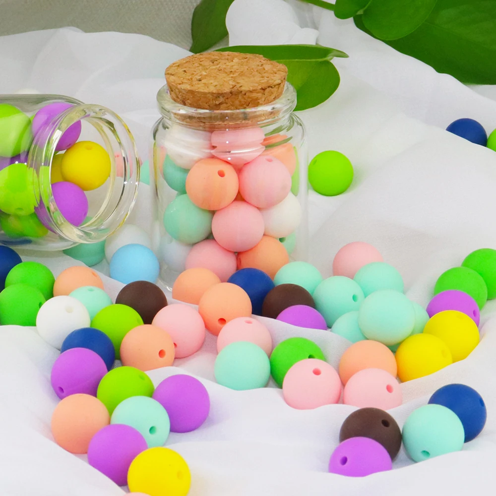 

50pcs 12mm Silicone Bead Loose Beads For Baby Silicone Beads More Colorful Beads BPA Free LAX Free For Mommy Hanmaking DIY