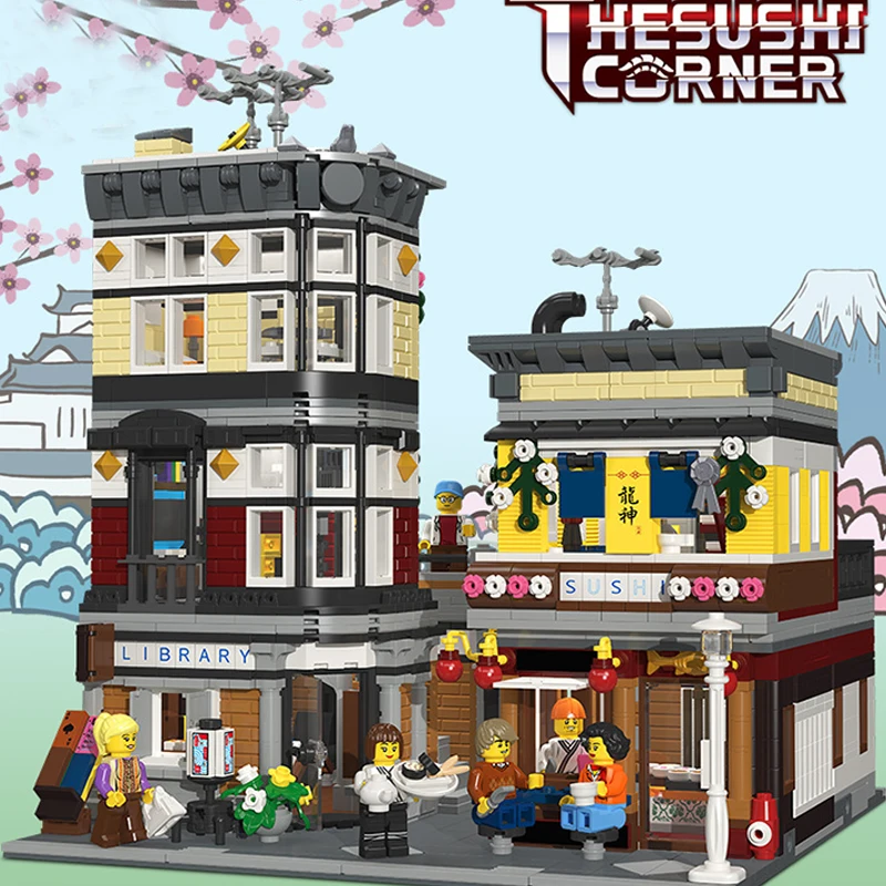Creatoring Expert уличный вид суши магазин 89127 кубики Moc модульный дом модель