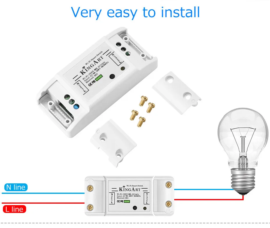 Пульт дистанционного управления Wi-Fi автоматический выключатель/умный переключатель с помощью приложения eWeLink для работы с Amazon Google Home Макс. Ток: 10 А/250 В