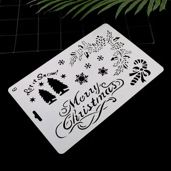 

12pcs/set Christmas Drawing Template Ruler Stencil Painting Board DIY Album Art