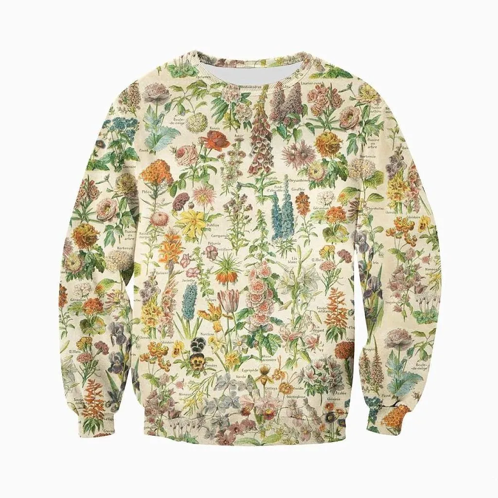 

3D All Over Printed A Lot Of Flowers Sweatshirt Autumn Unisex Casual Fashion Pullover Hip Hop Streetwear