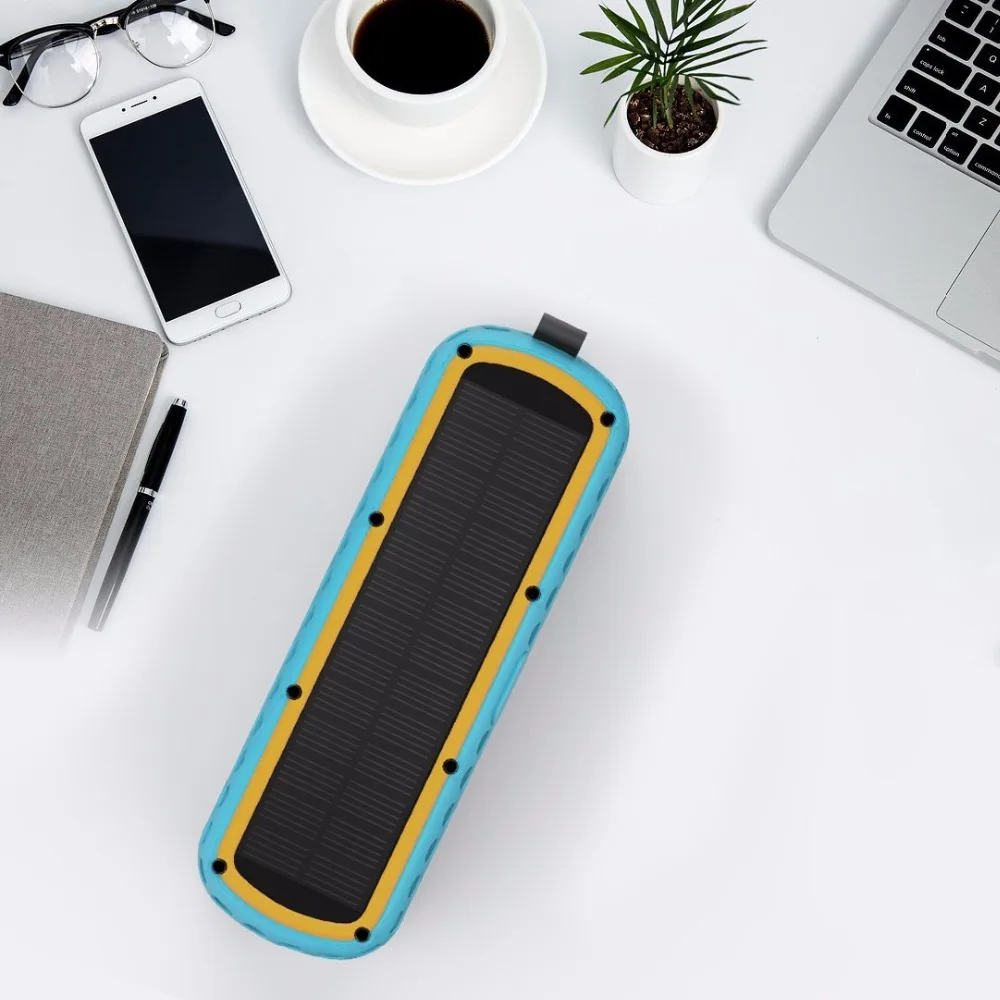 Портативный IPX5 Водонепроницаемый Солнечный Bluetooth динамик с светодиодный светильник и встроенный микрофон совместим с iPhone samsung и смарт-устройств