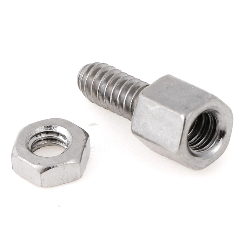 10Sets 5+7mm Header Plate Bracket Stud Bolt & Nut Nuts Screw D-Sub VGA DB9 DB15 DB25 RS232 COM Serial