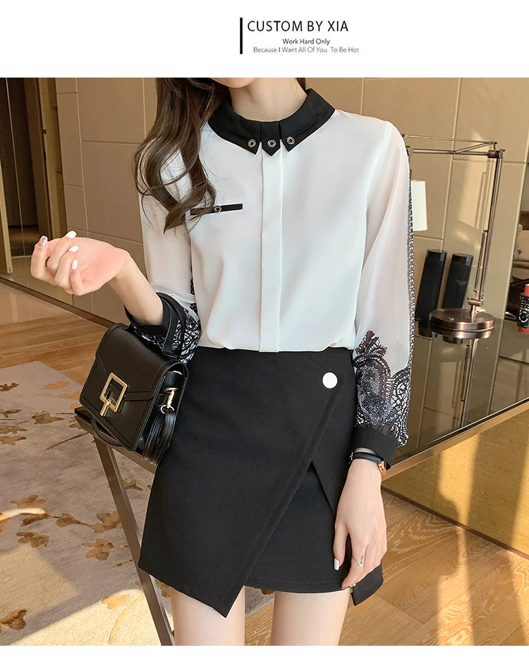 silk blouses New elegant Women's Blouses embroidery white shirts 2021 Spring long sleeve Casual Tops Shirts Blusas Mujer long sleeve blouse