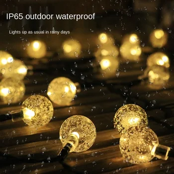 

LED Solar Light Outdoor Crystal Ball String Waterproof Holiday Decoration Garden Fairy Lights Garlands Christmas Party Decor