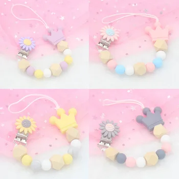 

Silicone Pacifier Chains Safe Teething Chain Baby Teether Eco-friendly Pacifier Clips Holder Teether Anti-drop Rope Baby Gift