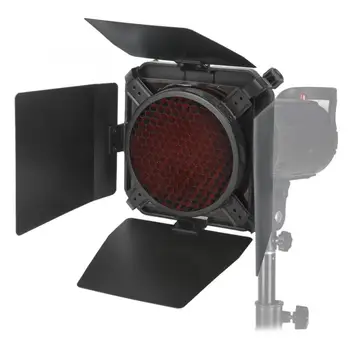 

NiceFoto SN-01 Aluminium Alloy Barn Door Cover 60 Degree Beehive Grid 4 Colors Filters for Studio Flash Light