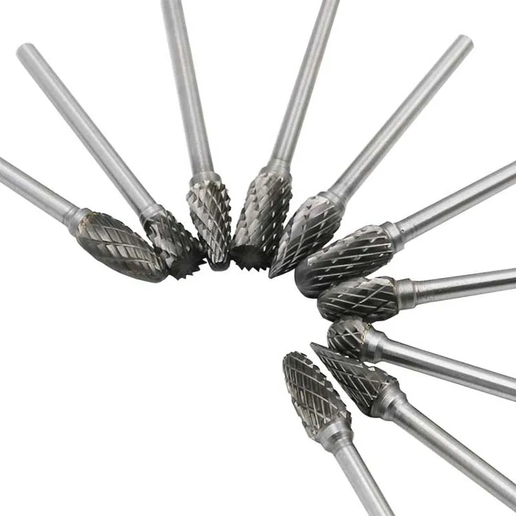 10pcs/set 3*6MM Double text Head Tungsten Carbide Rotary Tool Point Burr Die Grinder Abrasive Tools Drill Milling Engraving Bits