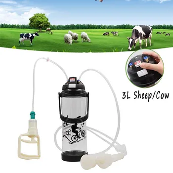 

3L Manumotive Milking Machine sheep Goat Double Head Automatic Vacuum Pump Manual Milking Machine Impulse Milker Black
