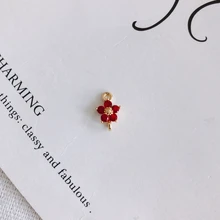  DIY jewelry accessories multicolor inlaid zircon crystal flower double pendant pendant necklace bracelet accessory material 