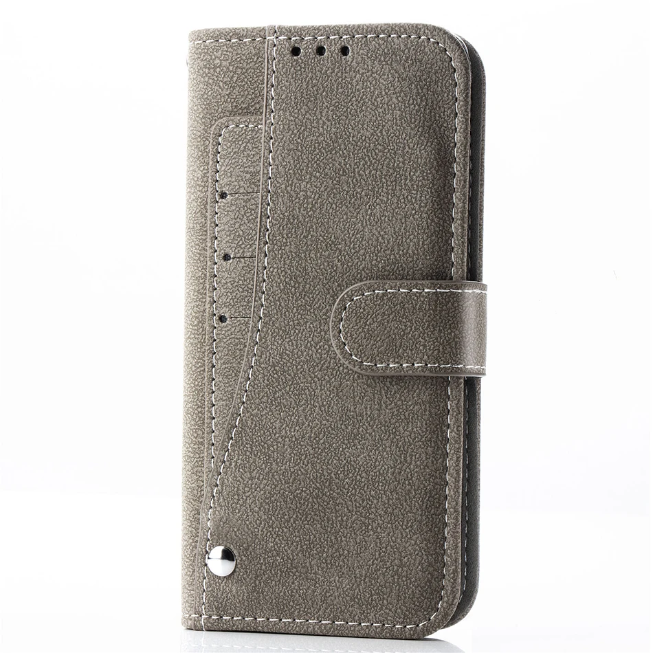 Чехол-книжка из матовой кожи для samsung Galaxy S7 Edge S8 S9 Plus S10E S10 Note 8 9 с фоторамкой - Цвет: Gray