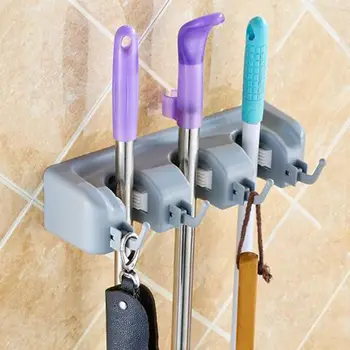 

Wall Mounted Mop Organizer Holder Brush Broom Hanger Storage Rack Kitchen Tool Wall Household Accessories Hanging Pipe Hooks