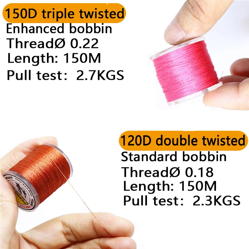 Persuader new 2spools high strength fishing rod guide winding thread  150meters/spool braided wire polyester fiber tying thread