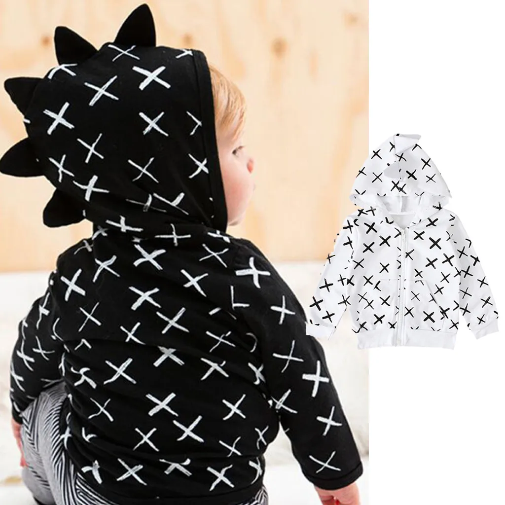 

MUQGEW Kids Sweatshirts Baby Boy Hooded Sweatshirts Clothes for Children Cartoon 3D Dinosaur Print Autumn Winter Pullover Tops