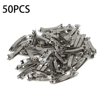 

50pc 60mm Metal French Clips Barrettes Hair Bows Make Silver Hair Clip DIY Kids Girl Beauty French Barrettes Hairpins Fashion