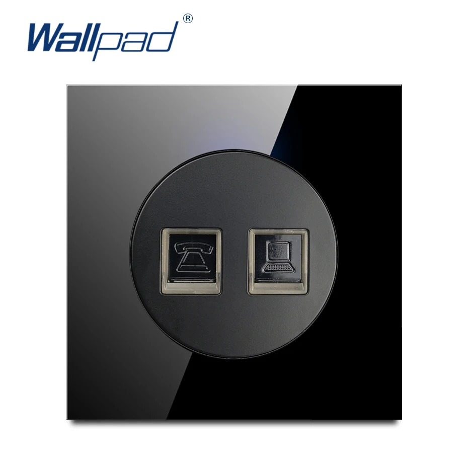Телефон и сеть передачи данных разъем Ethernet RJ45 CAT6 Wallpad роскошный закаленное стекло