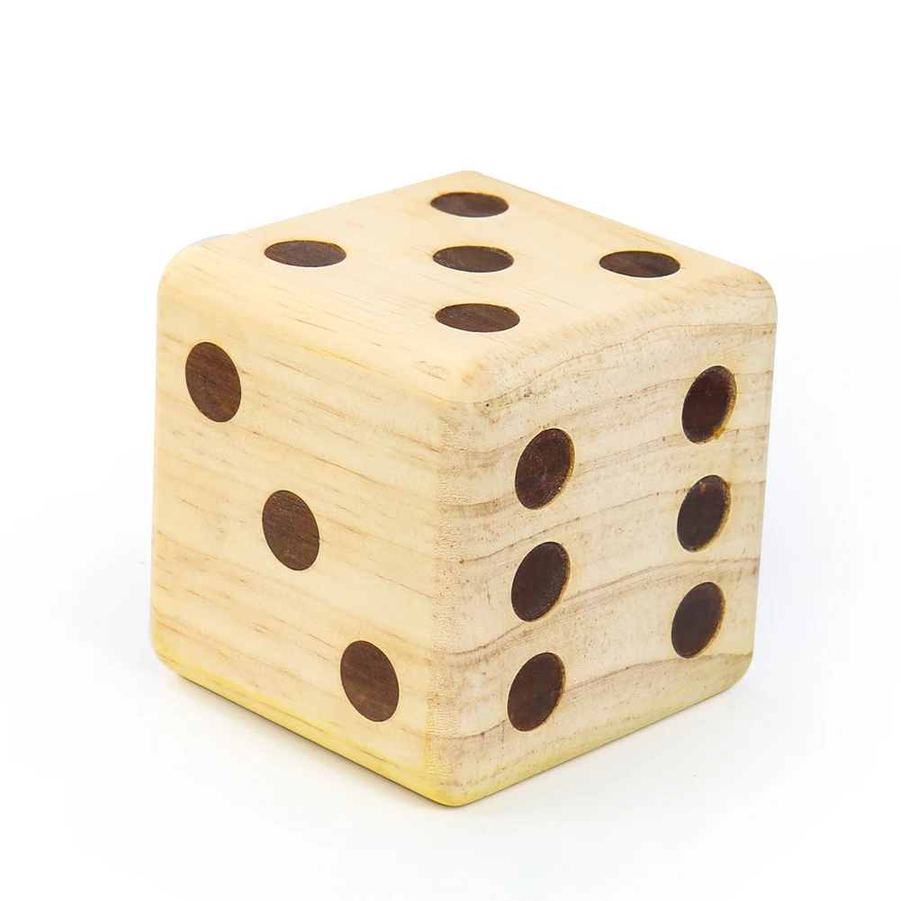 90mm Wood Dice D6 Digital or Point Dice Outdoor Cubes Round Corner Game Party Family Kid Toys Adults Board Paperweight