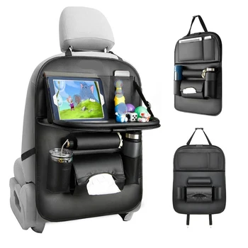 

Car Organiser Car Seat Organiser W/Tray Table, Car Seat Back Organizer Car Storage Organizer W/Tablet Holder Tissue Box 1 Pack