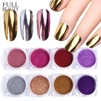 

Mirror Nail Art Glitter Powder Holographic Metallic Rose Gold Sliver Dust Sequins UV Gel Nail Chrome Pigment Decoration CHC/ASX