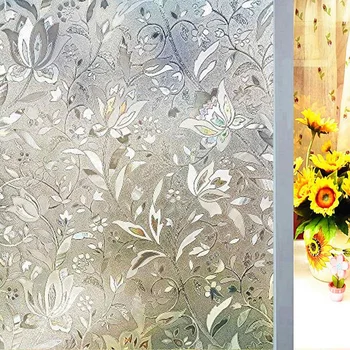 

200X45cm 3D Anti-static Glass Sticker Opaque Flower Film On Glass Self-Adhesive Window Film Window Sticker Paper Adhesive Decor