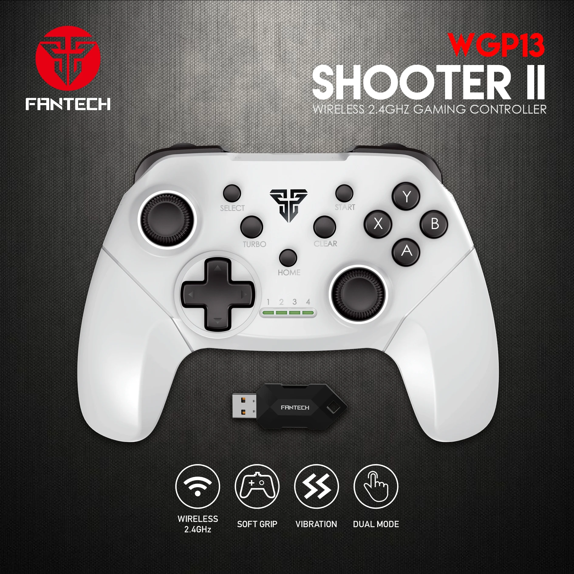 FANTECH WGP13 Wireless Gamepad Game Controller For Windows PC,PS3, Android Joystick With Turbo Vibration 