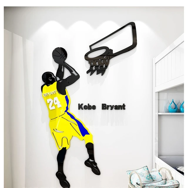 DIY Kobe Mirror Wallpaper NBA Star Fans Poster Kids Bedroom ...