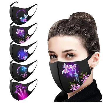 

1PC Adult Safety Face Mask 3D Butterfly Print Black mascarilla cara Reusable Mouth Masks Face Cover mascarilla Face-mask Masks