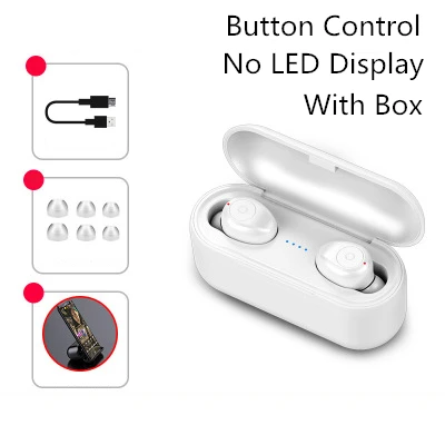 F9 button white F9 TWS беспроводные наушники Bluetooth V5.0 беспроводные Bluetooth наушники светодиодный дисплей 2000 мАч power Bank гарнитура с микрофоном - Цвет: F9 button white